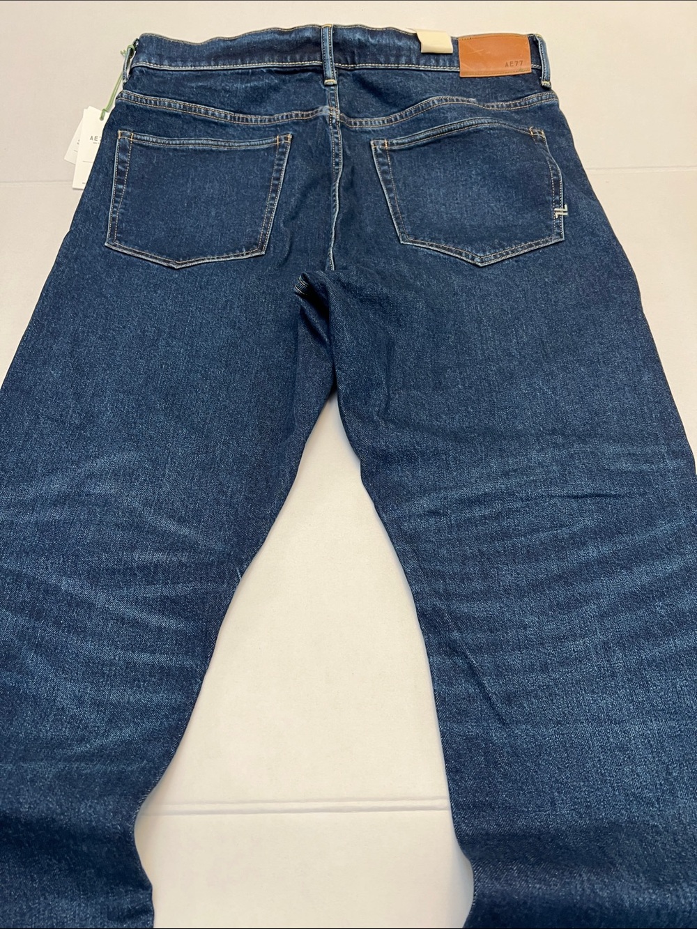 AE 77 AMERICAN EAGLE PREMIUM STRAIGHT CROP BUTTON FLY DENIM JEANS SIZE 14 - Picture 16 of 16